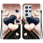 Custodia per telefono in pelle con texture cristallina e disegno colorato, For Samsung Galaxy S21 Ultra 5G