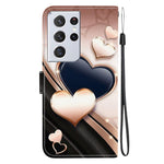 Custodia per telefono in pelle con texture cristallina e disegno colorato, For Samsung Galaxy S21 Ultra 5G