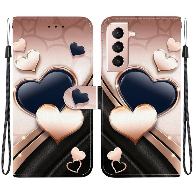 Custodia per telefono in pelle con texture cristallina e disegno colorato, For Samsung Galaxy S21 5G, For Samsung Galaxy S21+ 5G
