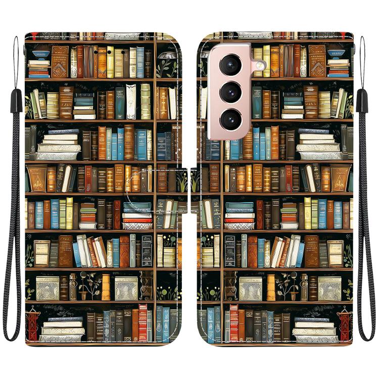 Custodia per telefono in pelle con texture cristallina e disegno colorato, For Samsung Galaxy S21 5G, For Samsung Galaxy S21+ 5G