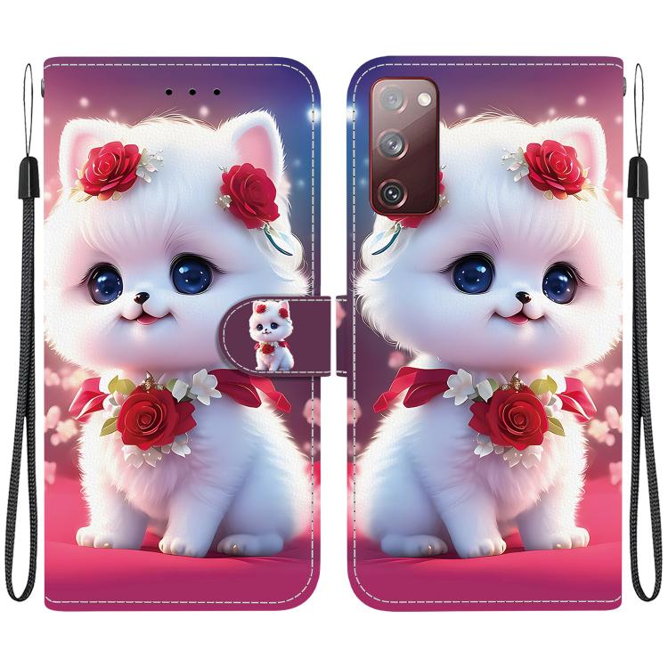 Custodia per telefono in pelle con texture cristallina e disegno colorato, For Samsung Galaxy S23 5G, For Samsung Galaxy S20 FE