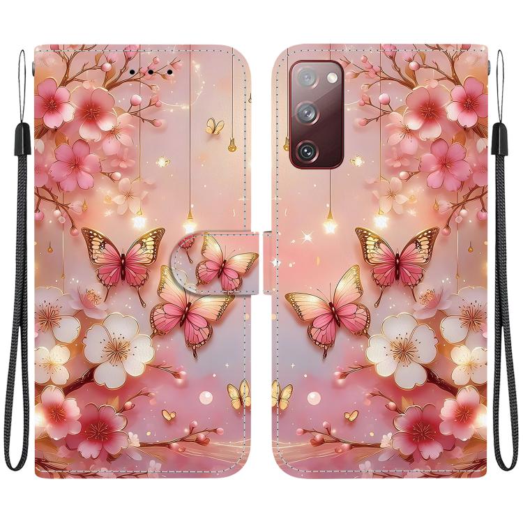 Custodia per telefono in pelle con texture cristallina e disegno colorato, For Samsung Galaxy S23 5G, For Samsung Galaxy S20 FE