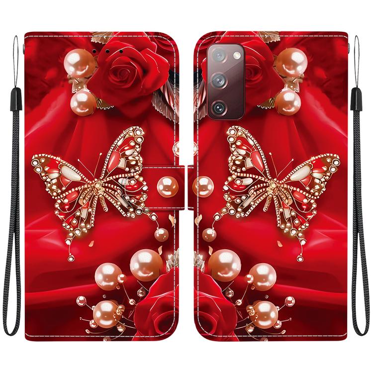 Custodia per telefono in pelle con texture cristallina e disegno colorato, For Samsung Galaxy S23 5G, For Samsung Galaxy S20 FE