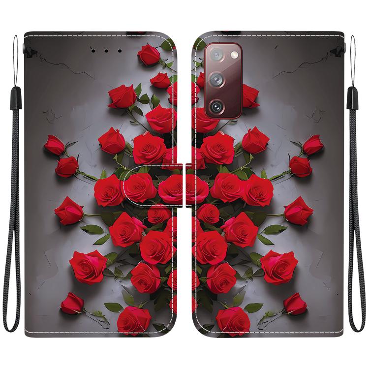 Custodia per telefono in pelle con texture cristallina e disegno colorato, For Samsung Galaxy S23 5G, For Samsung Galaxy S20 FE