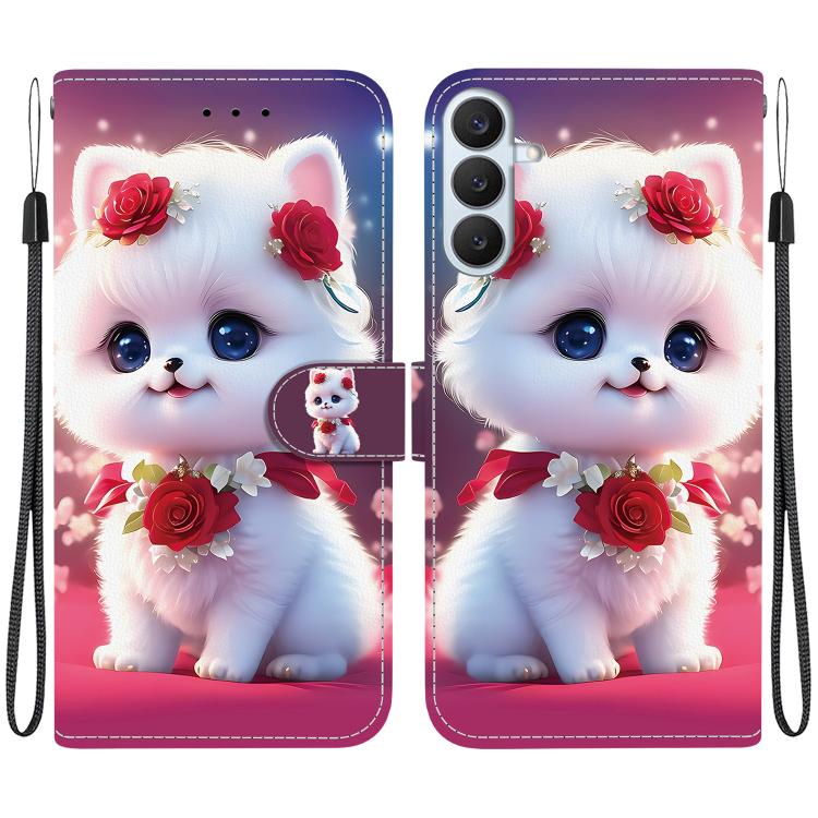 Custodia per telefono in pelle con texture cristallina e disegno colorato, For Galaxy S26 FE 5G, For Samsung Galaxy S26+ 5G