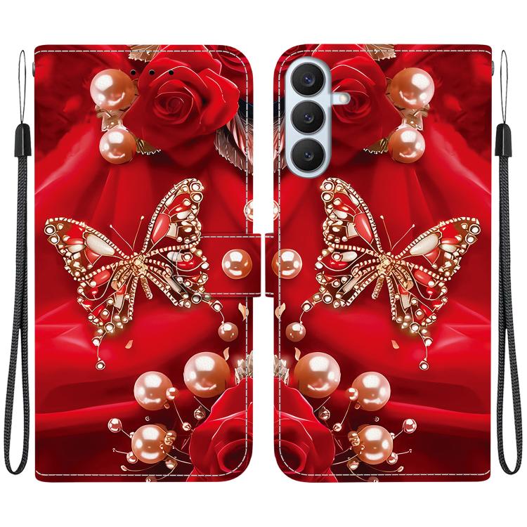 Custodia per telefono in pelle con texture cristallina e disegno colorato, For Galaxy S26 FE 5G, For Samsung Galaxy S26+ 5G