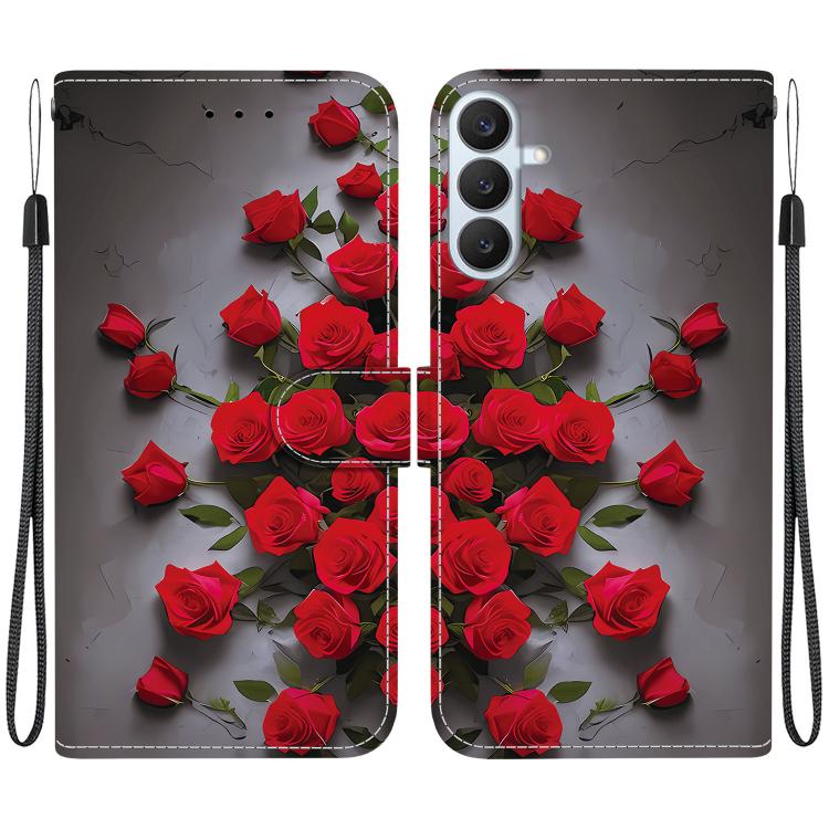 Custodia per telefono in pelle con texture cristallina e disegno colorato, For Galaxy S26 FE 5G, For Samsung Galaxy S26+ 5G