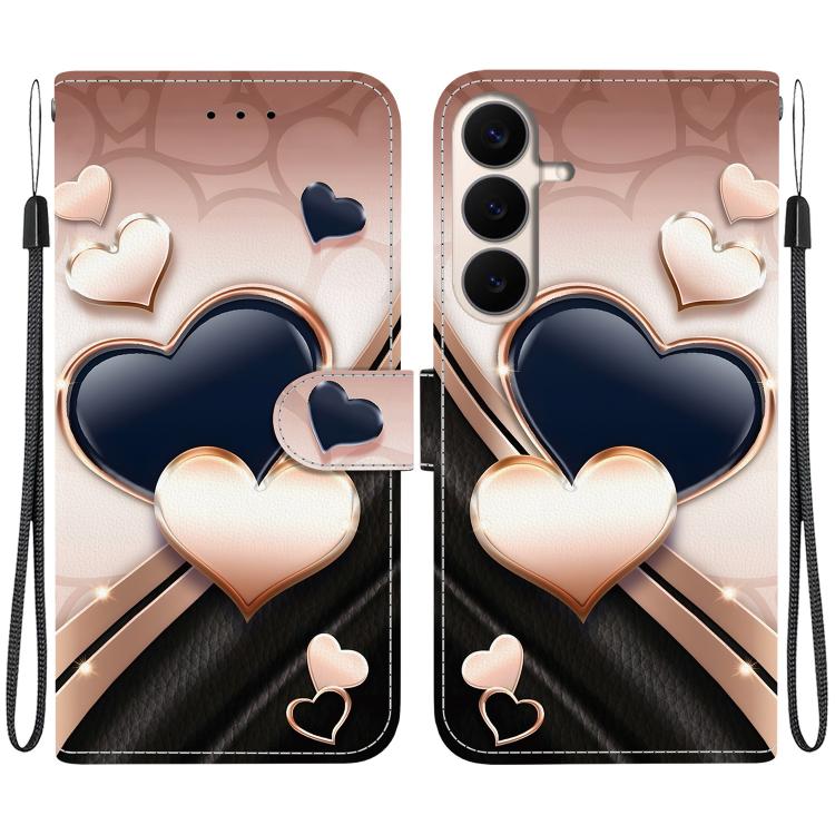 Custodia per telefono in pelle con texture cristallina e disegno colorato, For Galaxy S26 FE 5G, For Samsung Galaxy S26+ 5G