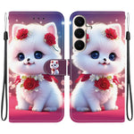 Custodia per telefono in pelle con texture cristallina e disegno colorato, For Galaxy S26 FE 5G, For Samsung Galaxy S26+ 5G