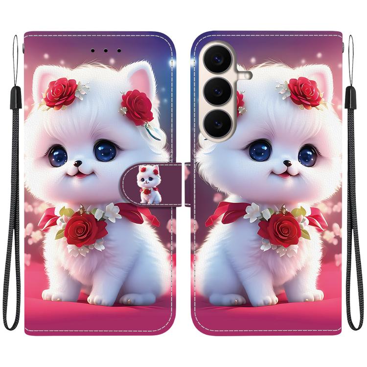 Custodia per telefono in pelle con texture cristallina e disegno colorato, For Galaxy S26 FE 5G, For Samsung Galaxy S26+ 5G