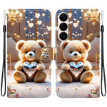 Custodia per telefono in pelle con texture cristallina e disegno colorato, For Galaxy S26 FE 5G, For Samsung Galaxy S26+ 5G