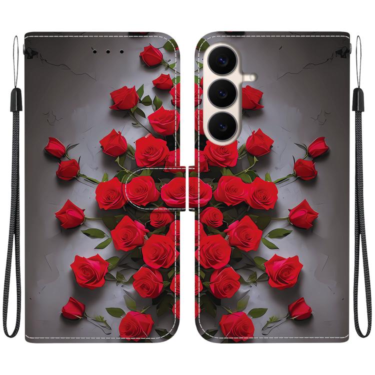Custodia per telefono in pelle con texture cristallina e disegno colorato, For Galaxy S26 FE 5G, For Samsung Galaxy S26+ 5G