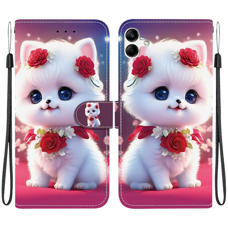 Custodia per telefono in pelle con texture cristallina e disegno colorato, For Galaxy A04e / F04 / M04, For Galaxy A14 4G / 5G