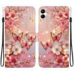 Custodia per telefono in pelle con texture cristallina e disegno colorato, For Galaxy A04e / F04 / M04, For Galaxy A14 4G / 5G