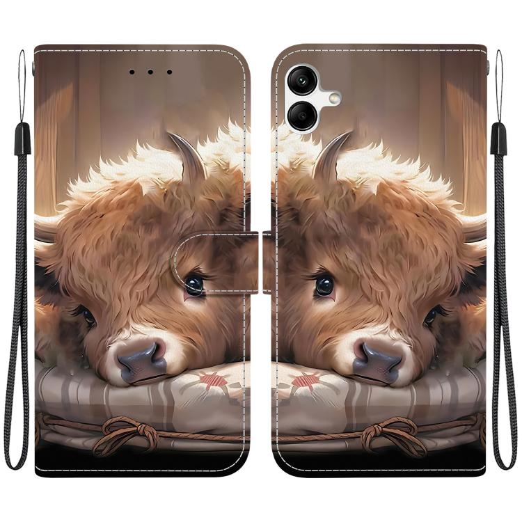 Custodia per telefono in pelle con texture cristallina e disegno colorato, For Galaxy A04e / F04 / M04, For Galaxy A14 4G / 5G