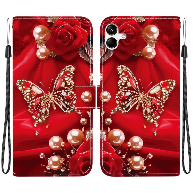 Custodia per telefono in pelle con texture cristallina e disegno colorato, For Galaxy A04e / F04 / M04, For Galaxy A14 4G / 5G