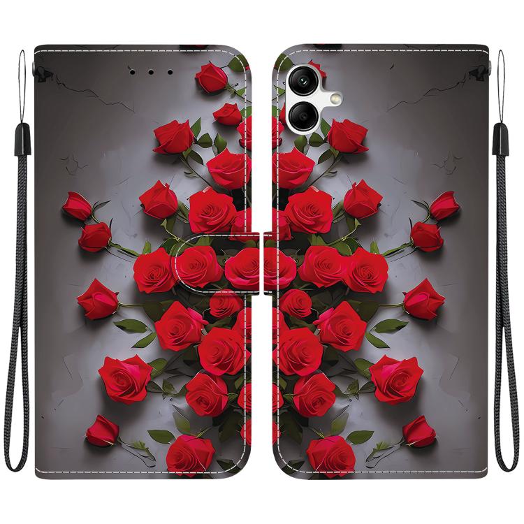 Custodia per telefono in pelle con texture cristallina e disegno colorato, For Galaxy A04e / F04 / M04, For Galaxy A14 4G / 5G