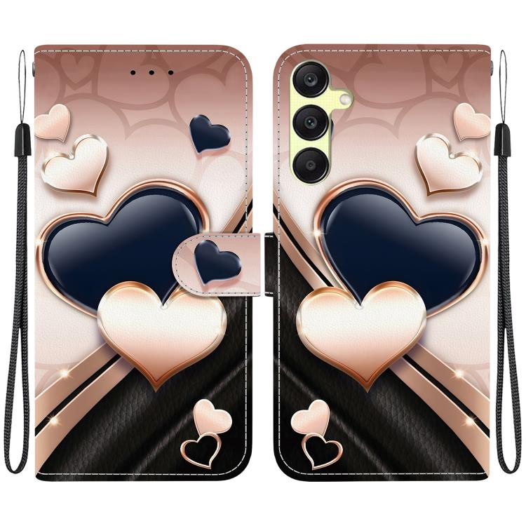 Custodia per telefono in pelle con texture cristallina e disegno colorato, For Galaxy A35 5G, For Galaxy A05
