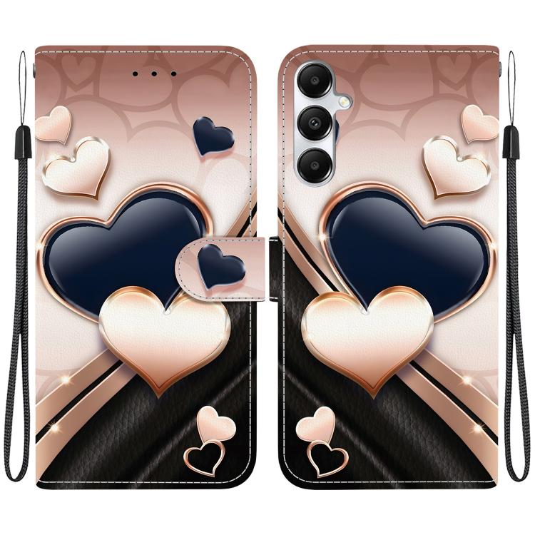 Custodia per telefono in pelle con texture cristallina e disegno colorato, For Galaxy A05s, For Galaxy A25 5G