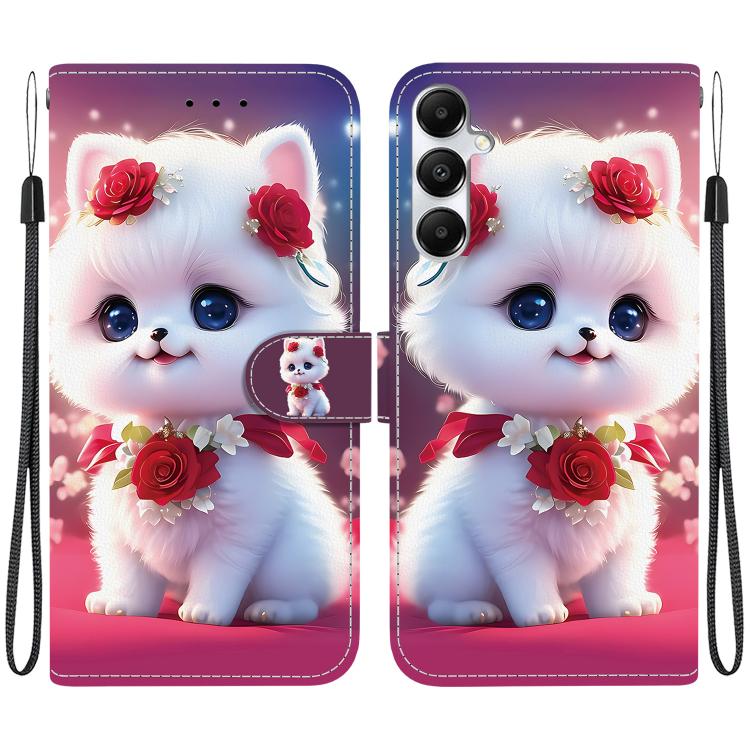 Custodia per telefono in pelle con texture cristallina e disegno colorato, For Galaxy A05s, For Galaxy A25 5G