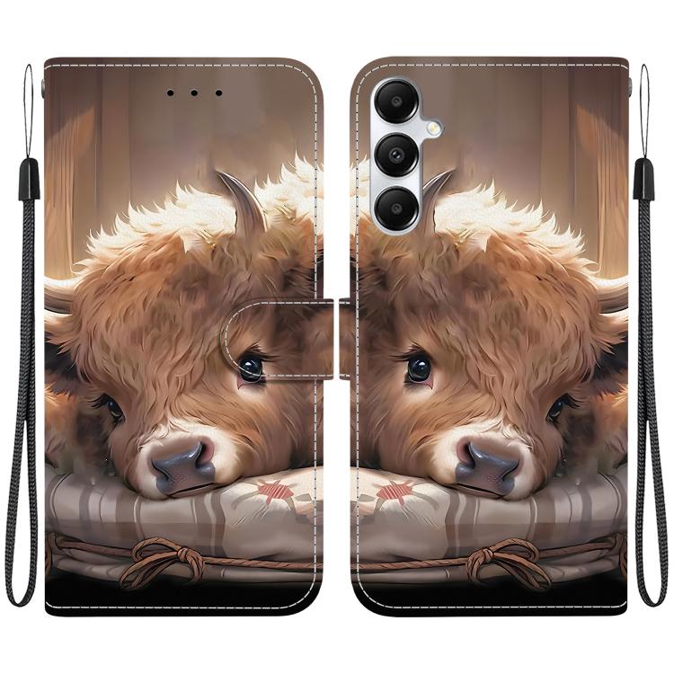 Custodia per telefono in pelle con texture cristallina e disegno colorato, For Galaxy A05s, For Galaxy A25 5G