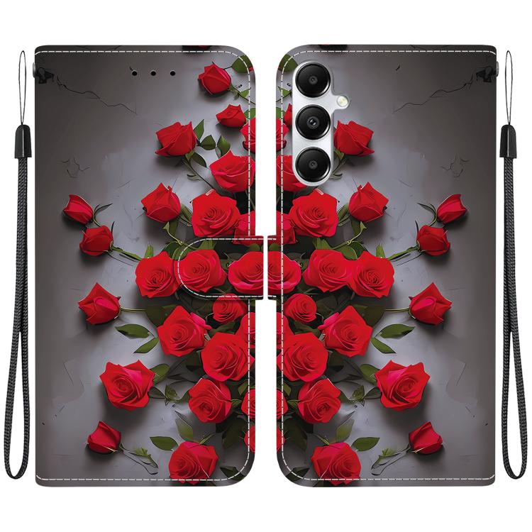 Custodia per telefono in pelle con texture cristallina e disegno colorato, For Galaxy A05s, For Galaxy A25 5G