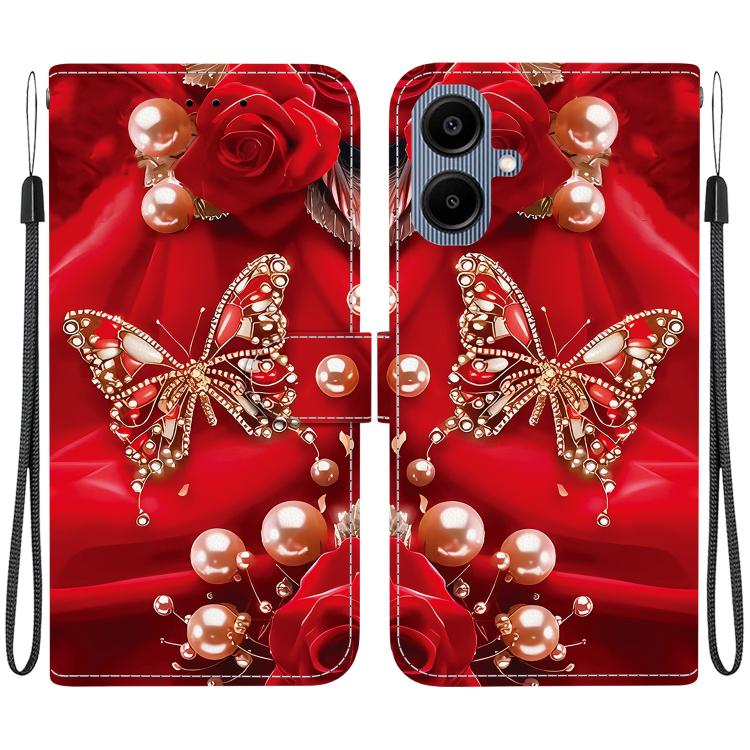 Custodia per telefono in pelle con texture cristallina e disegno colorato, For Galaxy A17 5G / A26 5G, For Galaxy A07 4G / 5G / A06 4G / 5G