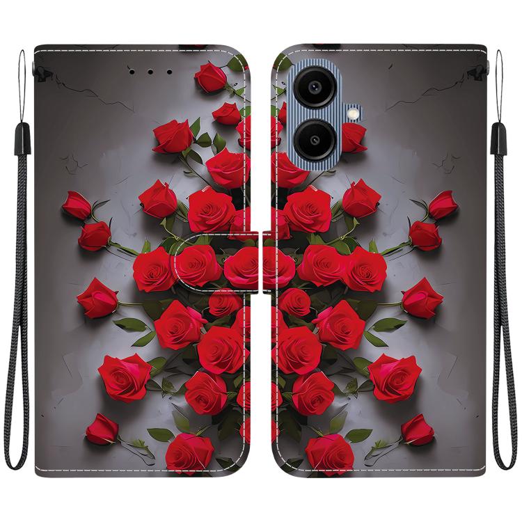 Custodia per telefono in pelle con texture cristallina e disegno colorato, For Galaxy A17 5G / A26 5G, For Galaxy A07 4G / 5G / A06 4G / 5G