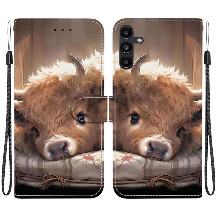 Custodia per telefono in pelle con texture cristallina e disegno colorato, For Galaxy A13 4G / 5G / A04, For Galaxy A53 5G