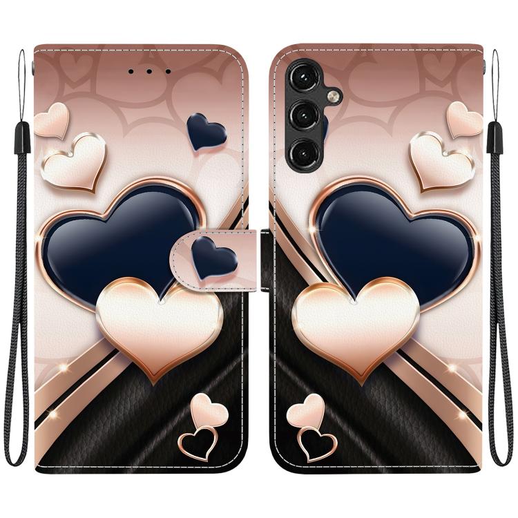 Custodia per telefono in pelle con texture cristallina e disegno colorato, For Galaxy A04e / F04 / M04, For Galaxy A14 4G / 5G