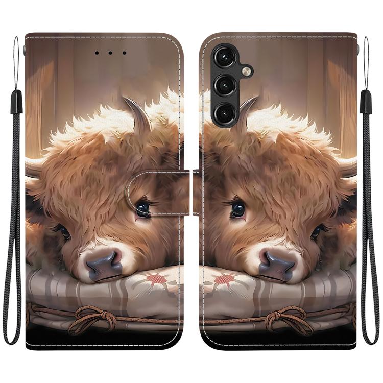 Custodia per telefono in pelle con texture cristallina e disegno colorato, For Galaxy A04e / F04 / M04, For Galaxy A14 4G / 5G