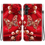 Custodia per telefono in pelle con texture cristallina e disegno colorato, For Galaxy A04e / F04 / M04, For Galaxy A14 4G / 5G