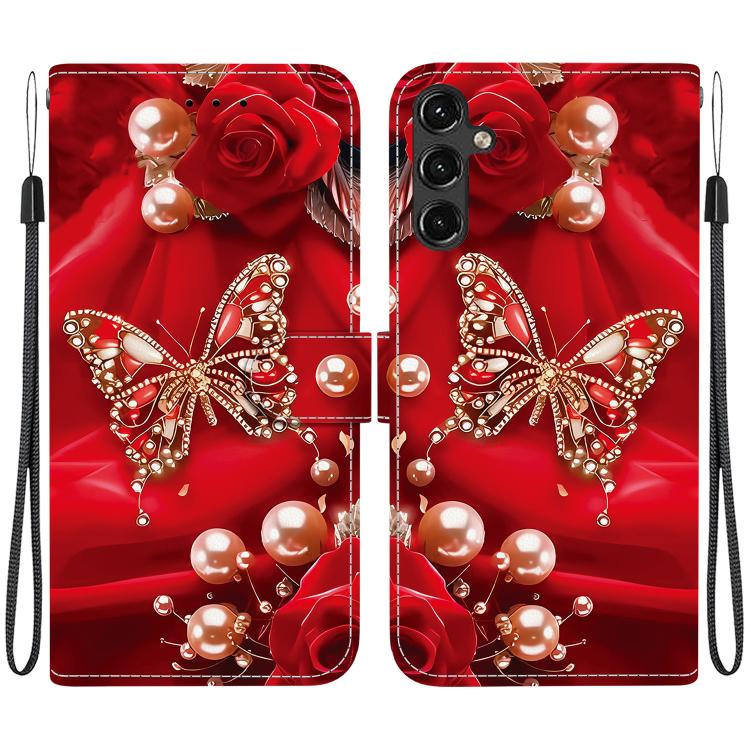 Custodia per telefono in pelle con texture cristallina e disegno colorato, For Galaxy A04e / F04 / M04, For Galaxy A14 4G / 5G