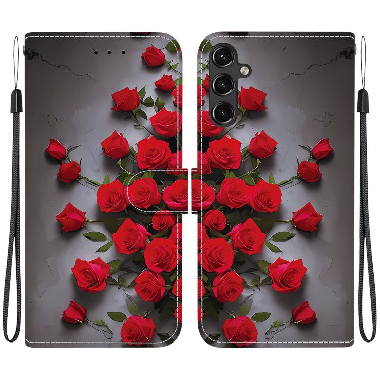 Custodia per telefono in pelle con texture cristallina e disegno colorato, For Galaxy A04e / F04 / M04, For Galaxy A14 4G / 5G