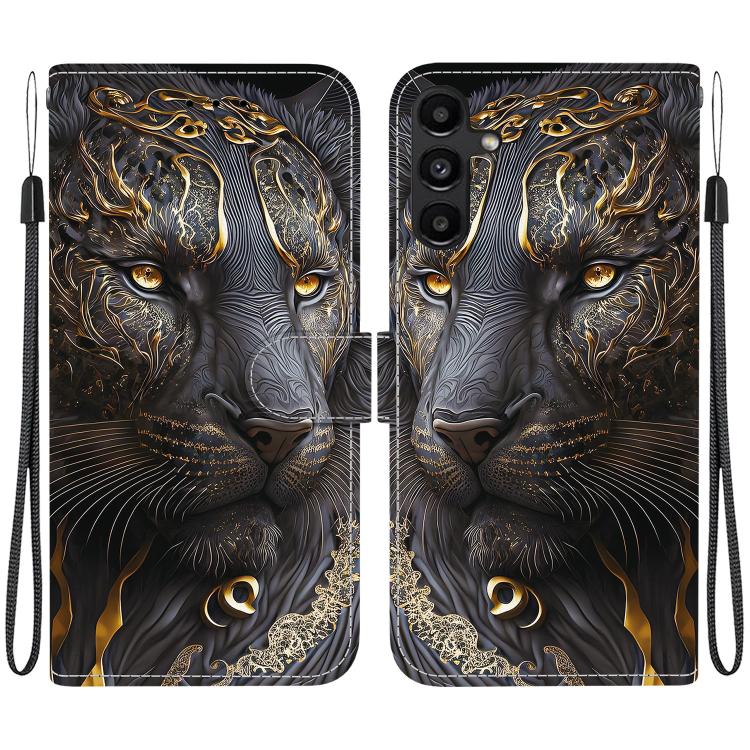 Custodia per telefono in pelle con texture cristallina e disegno colorato, For Galaxy A15 4G / 5G, For Galaxy A55 5G