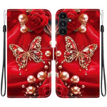 Custodia per telefono in pelle con texture cristallina e disegno colorato, For Galaxy A15 4G / 5G, For Galaxy A55 5G
