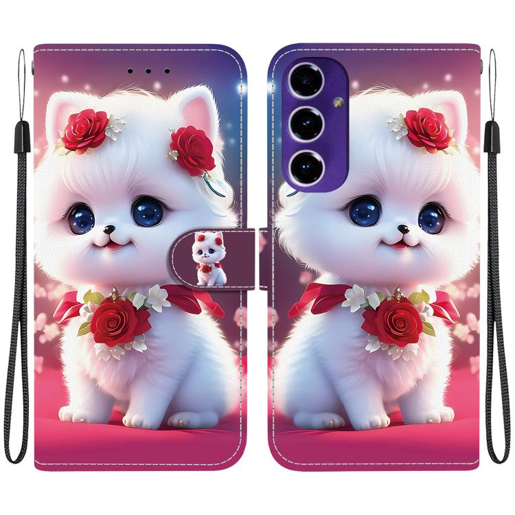 Custodia per telefono in pelle con texture cristallina e disegno colorato, For Galaxy A56 5G, For Galaxy A16 4G / 5G