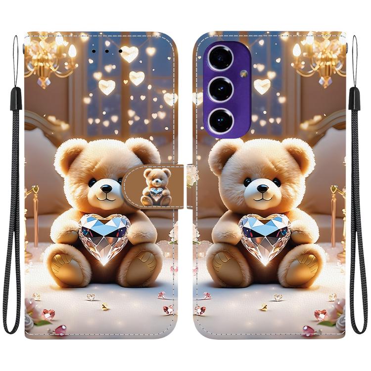 Custodia per telefono in pelle con texture cristallina e disegno colorato, For Galaxy A56 5G, For Galaxy A16 4G / 5G