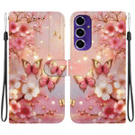 Custodia per telefono in pelle con texture cristallina e disegno colorato, For Galaxy A56 5G, For Galaxy A16 4G / 5G