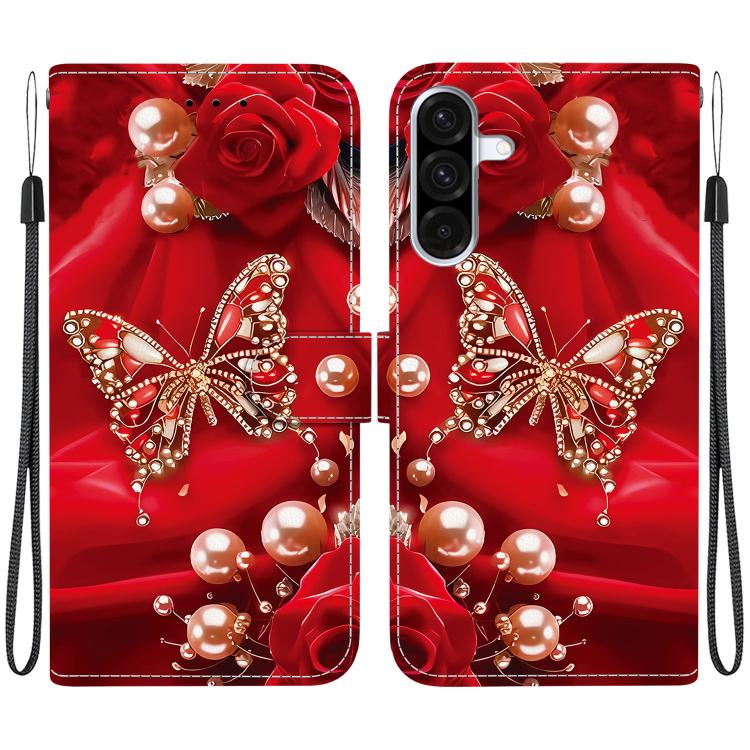 Custodia per telefono in pelle con texture cristallina e disegno colorato, For Galaxy A17 5G / A26 5G, For Galaxy A07 4G / 5G / A06 4G / 5G