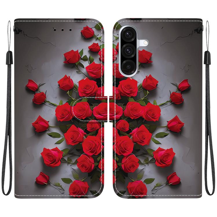 Custodia per telefono in pelle con texture cristallina e disegno colorato, For Galaxy A17 5G / A26 5G, For Galaxy A07 4G / 5G / A06 4G / 5G