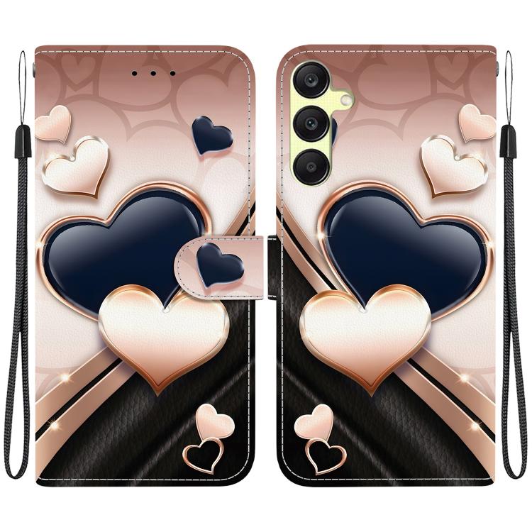 Custodia per telefono in pelle con texture cristallina e disegno colorato, For Galaxy A05s, For Galaxy A25 5G
