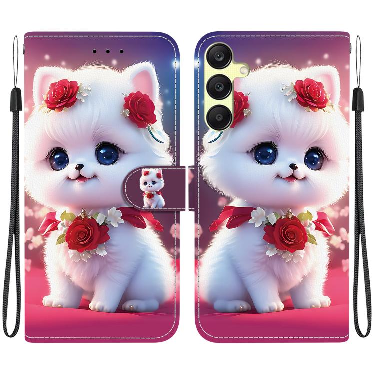 Custodia per telefono in pelle con texture cristallina e disegno colorato, For Galaxy A05s, For Galaxy A25 5G
