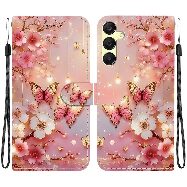 Custodia per telefono in pelle con texture cristallina e disegno colorato, For Galaxy A05s, For Galaxy A25 5G