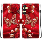 Custodia per telefono in pelle con texture cristallina e disegno colorato, For Galaxy A05s, For Galaxy A25 5G