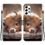 Custodia per telefono in pelle con texture cristallina e disegno colorato, For Galaxy A73 5G, For Galaxy A33 5G