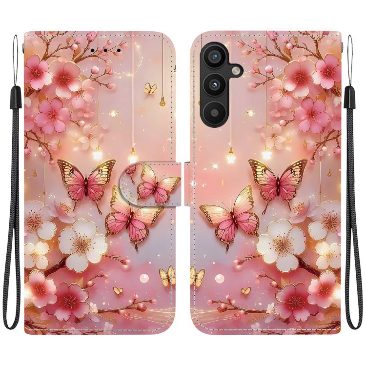 Custodia per telefono in pelle con texture cristallina e disegno colorato, For Galaxy A34 5G, For Galaxy A54 5G