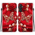 Custodia per telefono in pelle con texture cristallina e disegno colorato, For Galaxy A34 5G, For Galaxy A54 5G