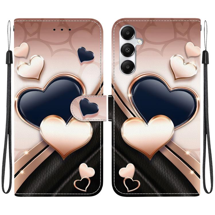 Custodia per telefono in pelle con texture cristallina e disegno colorato, For Galaxy A35 5G, For Galaxy A05