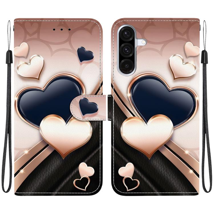 Custodia per telefono in pelle con texture cristallina e disegno colorato, For Galaxy A56 5G, For Galaxy A16 4G / 5G